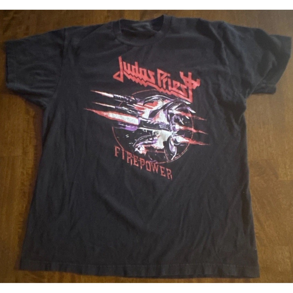 Judas Priest Firepower 2018 World Tour T Shirt MED Heavy Metal Black Rob Halford